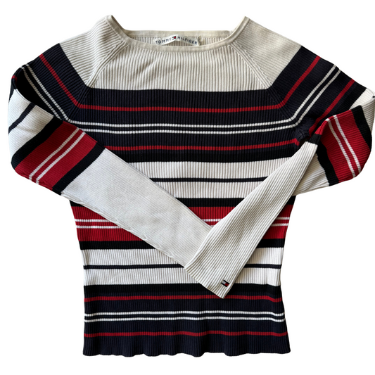 Rare & Vintage - Pull Tommy Hilfiger rayé col bateau - taille S