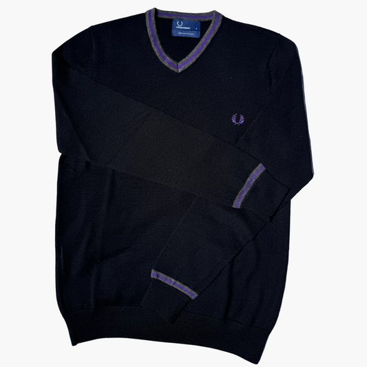 Pull FRED PERRY 100% laine mérinos - taille S