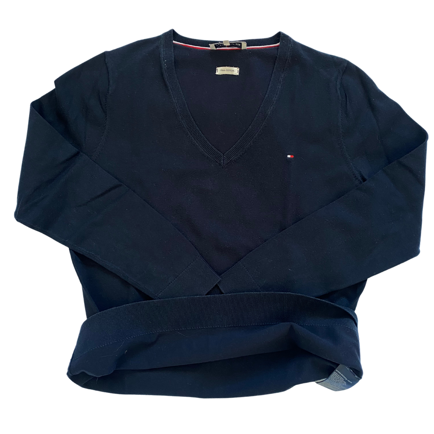 Pull col V Tommy Hilfiger en coton Pima- taille L